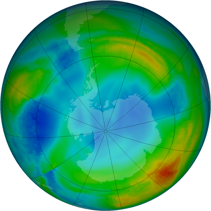 Antarctic ozone map for 17 June 2001